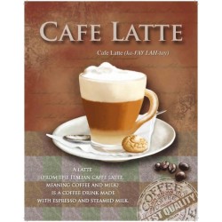 Placa metalica - Cafe Latte  - 30x40 cm